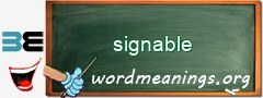 WordMeaning blackboard for signable